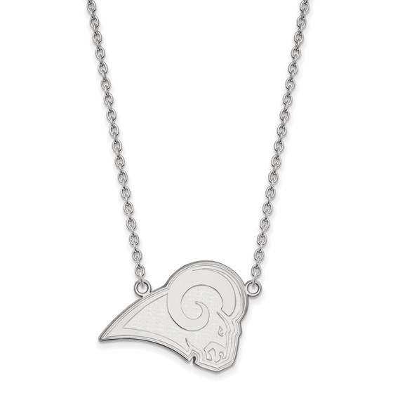 Sterling Silver Los Angeles Rams Large Pendant Necklace Sterling Silver Los Angeles Rams Large Pendant Necklace